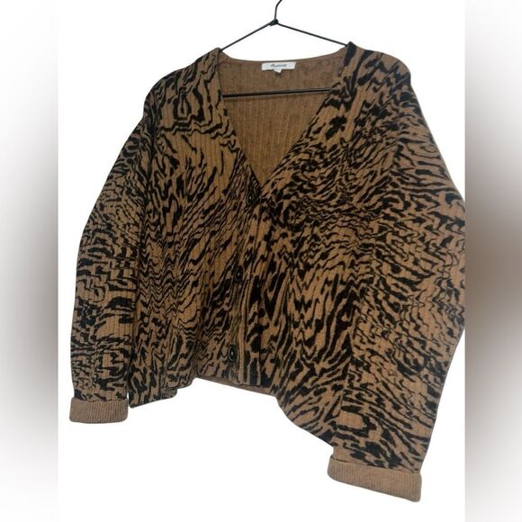 J.Crew Women’s Alpaca Blend Animal Print Button-Down Cardigan Sweater Size S - Picture 10 of 12